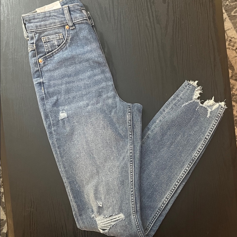 H&M Blue Distressed Skinny Jeans